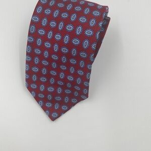 Brooks Brothers Burgundy and Light Blue Patterned Tie